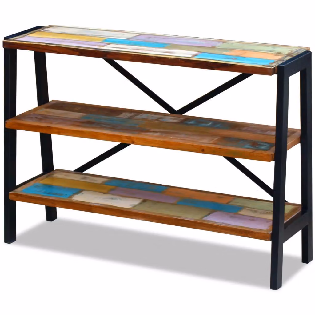 vidaXL Credenza a 3 ripiani in legno vecchio