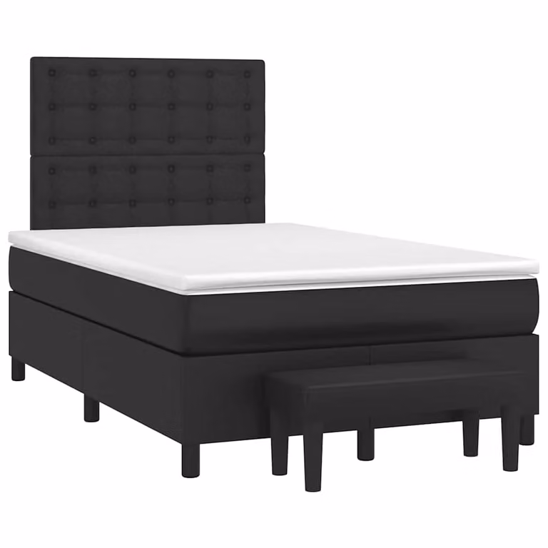 vidaXL Giroletto a Molle con Materasso Nero in Similpelle L/P: 120 x 200 cm