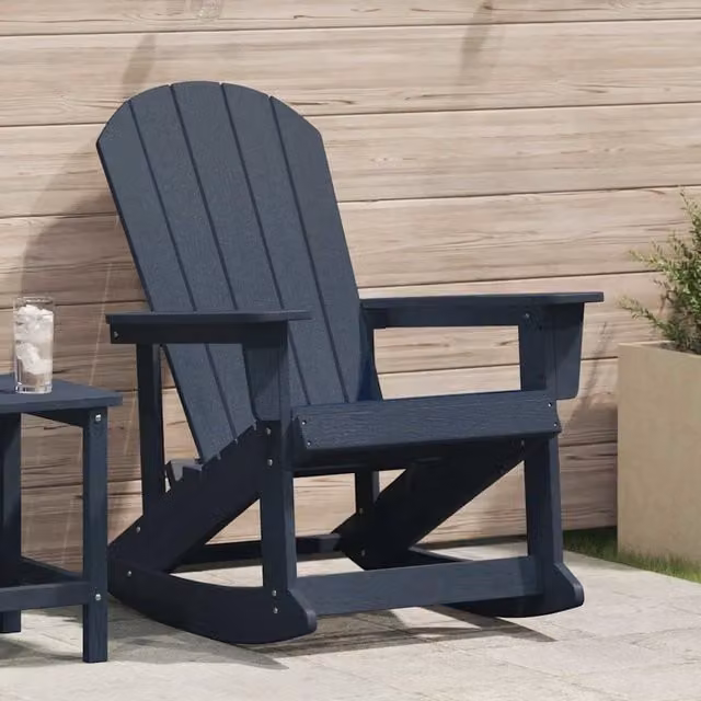 Poltrona a dondolo-Sedia a dondolo Adirondack Blu navy HDPE