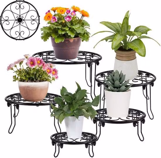 Set di 5 vasi decorativi in metallo per interni ed esterni