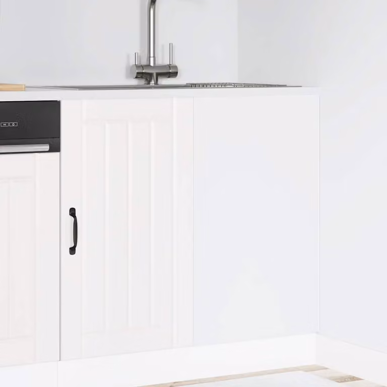 Base da cucina mobile vidaXL Lucca Bianco in legno multistrato e MDF con ante a battente