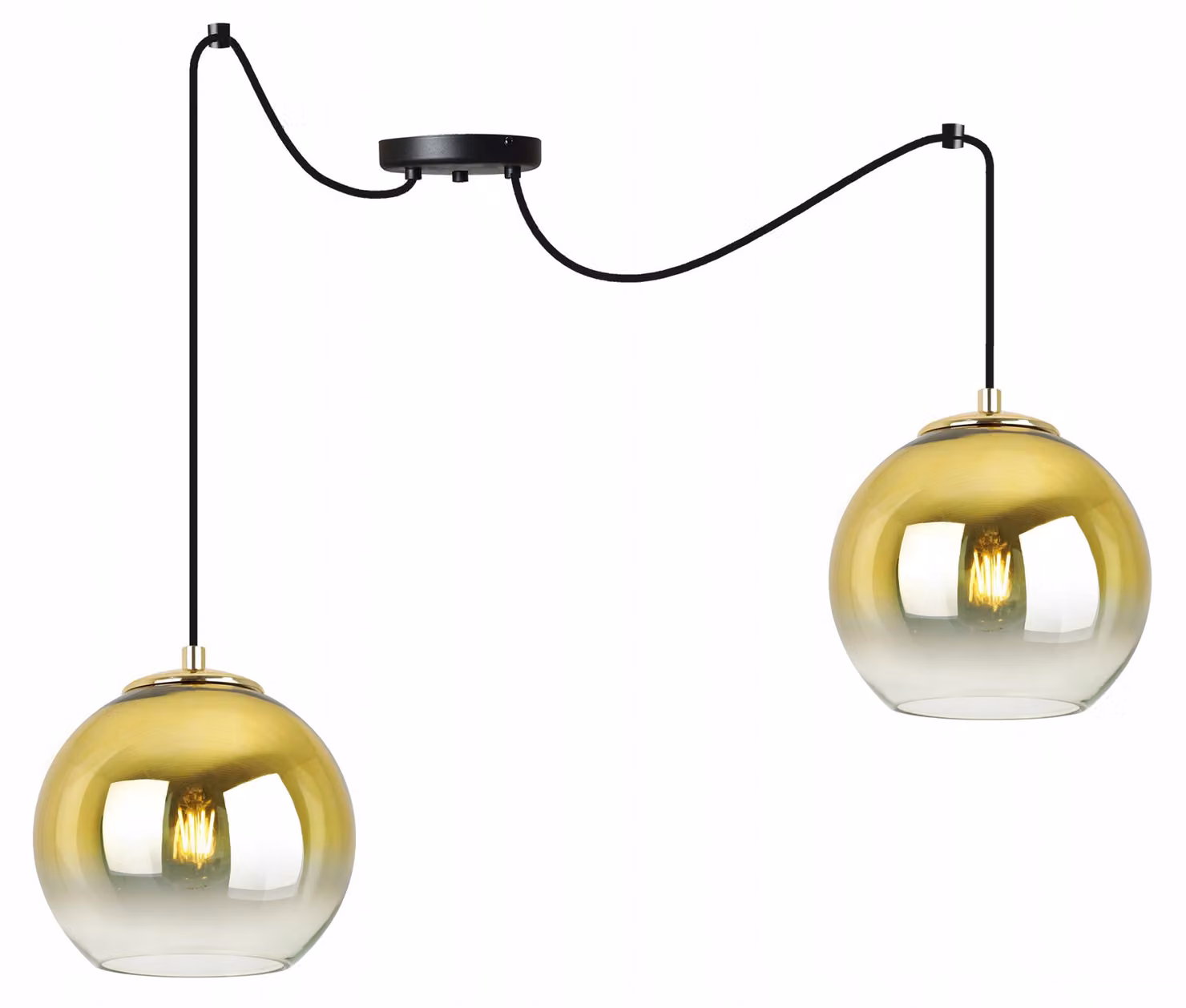 Lampada a sospensione, lampadario, paralume dorato, 15 cm