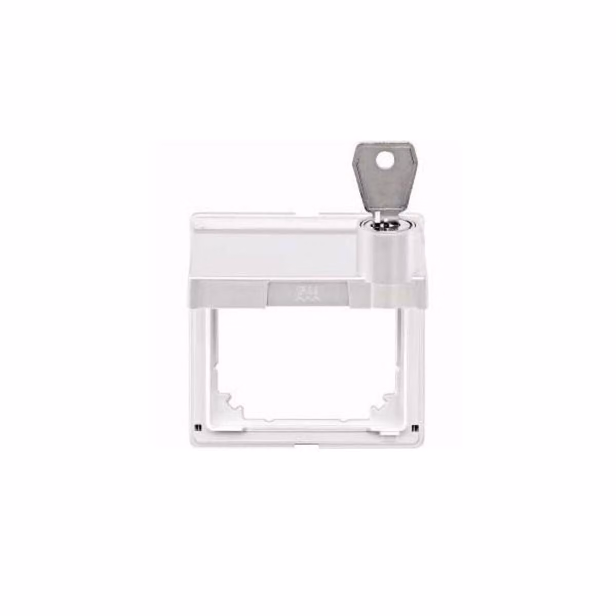 Anello intermedio con coperchio ribaltabile e pannello di scrittura, chiudibile a chiave, bianco polare, AQUADESIGN