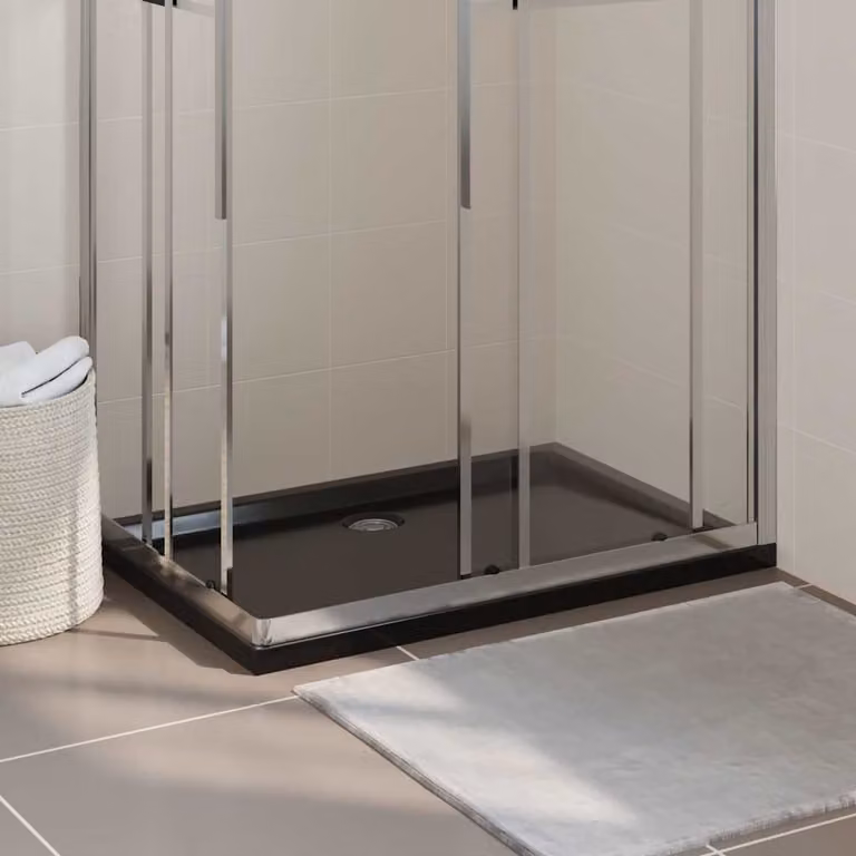 Piatto doccia rettangolare vidaXL in plastica nera L: 100 cm, P: 70 cm