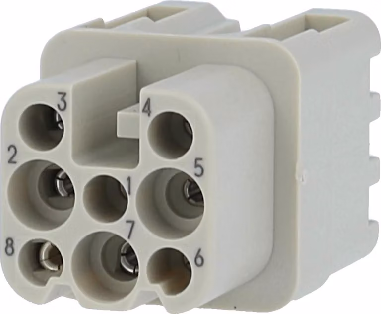 Presa femmina HARTING Han 8D, sistema di connessione rapida, 8 poli, AC 50V / DC 120V, 10A - 1 pezzo
