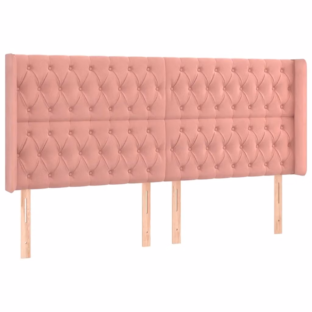Testiera con Orecchie Design Mania in Velluto Rosa L: 183 cm, P: 16 cm, H: 118/128 cm – 2