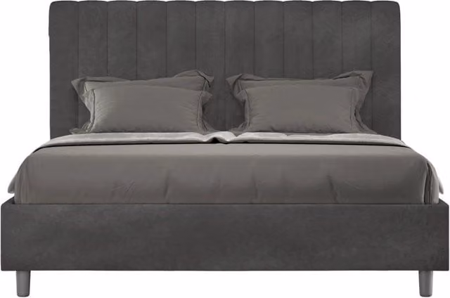 ityhome Letto matrimoniale king size senza rete imbottito 170x210 microfibra grigio Agueda