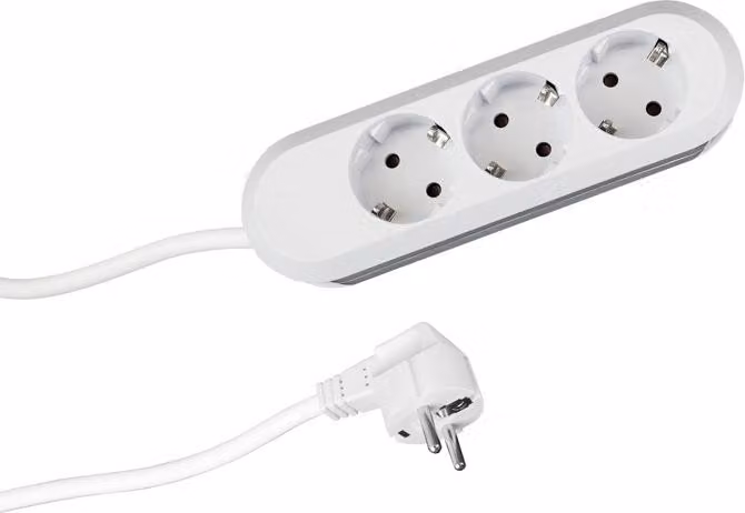 Prese multiple Bachmann SMART a 3 prese, bianco, 5,0 m, senza interruttore