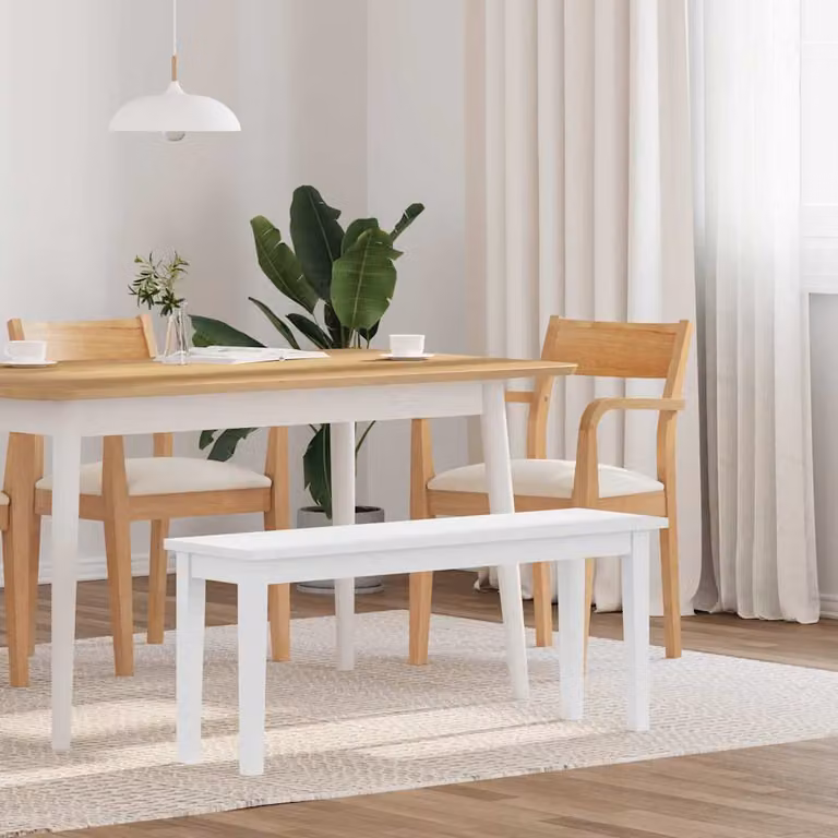 Panca in legno di Hevea bianca stile scandinavo vidaXL L: 110 cm