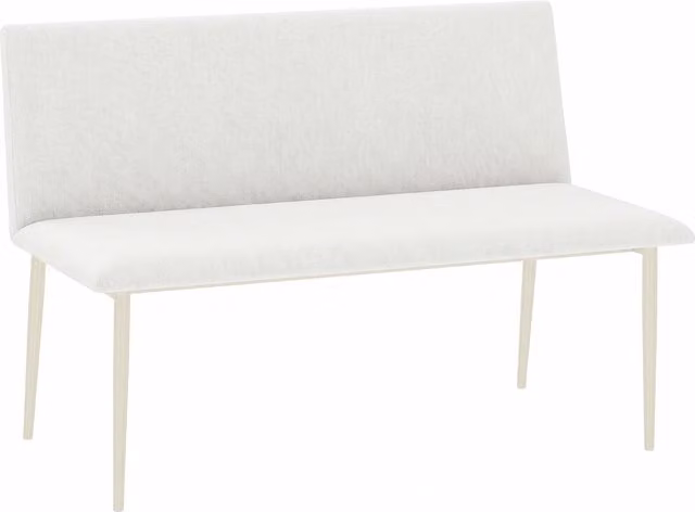 Sedia da pranzo HOMCOM senza braccioli in tessuto effetto lino con gambe in metallo, beige