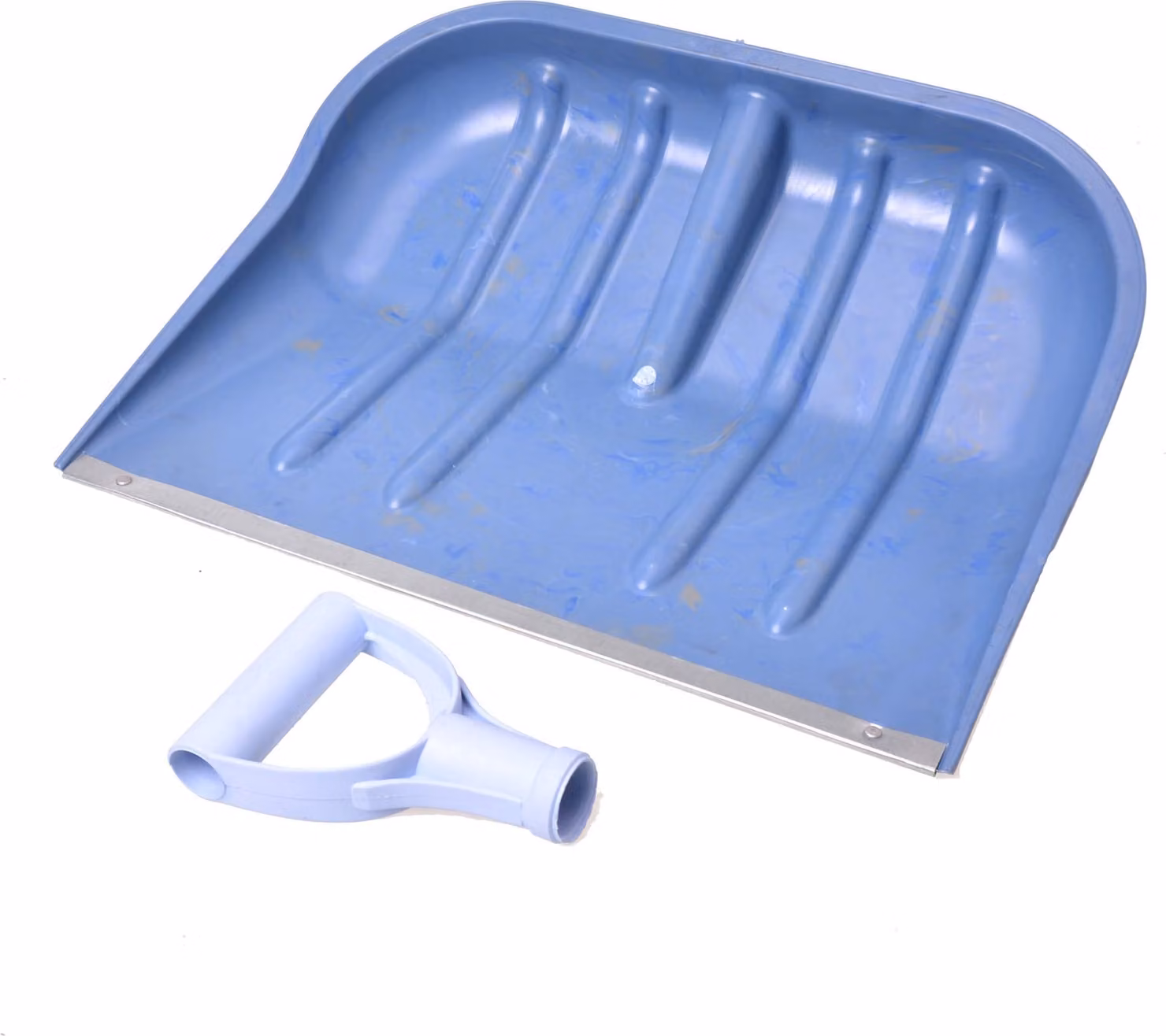 Aqbau® Pala da neve con impugnatura a D, pala da neve, 49 x 39 cm, con guarnizione in metallo