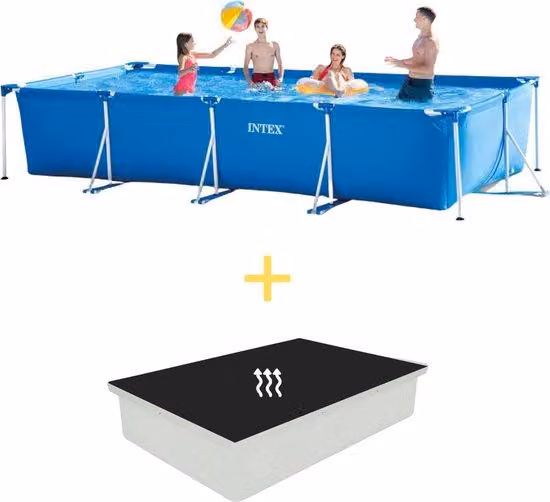 Piscina fuori terra - Struttura a telaio - 450 x 220 x 84 cm - inclusa tenda parasole