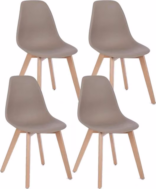 Set 4 Sedie 51,5x46,5x86 cm in Plastica Tortora