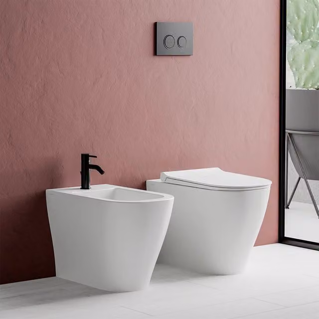 Sanitari filomuro Rimless Mirto Ceramica Dolomite Bianco con sedile soft close