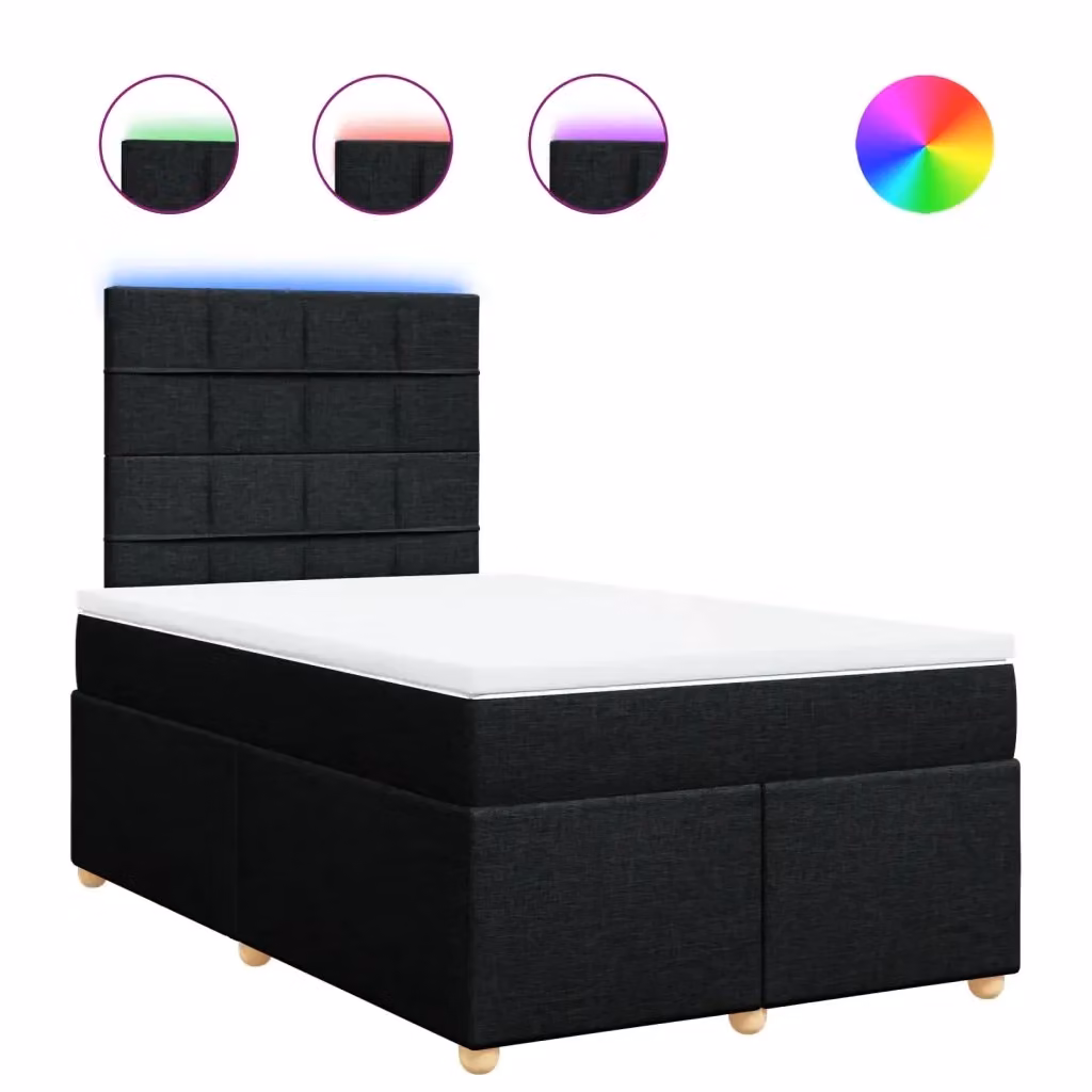 Letto Ibrido Moderno vidaXL con Struttura in Legno di Pino e Materasso in Tessuto Nero e Bianco L/P/H: 120 x 200 x 150,5 cm – 2