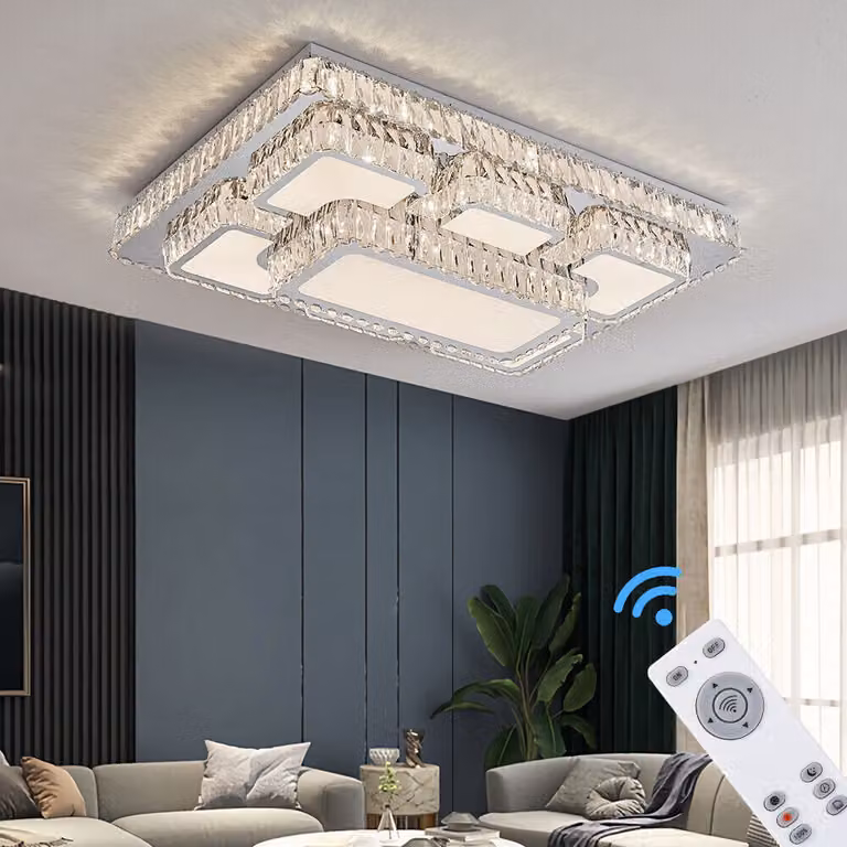 Plafoniera LED TY3019-95x65 cm luce Lampada con telecomando o app per cellulare Colore luce/luminosità regolabile dimmerabile