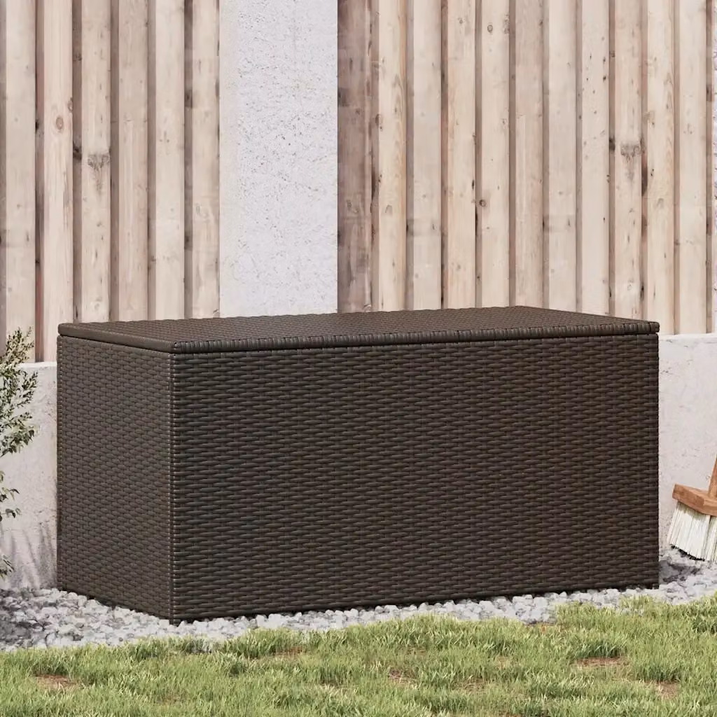 Baule da giardino in polyrattan marrone CFW4002208 L/P/H: 100 x 50 x 50 cm – 2