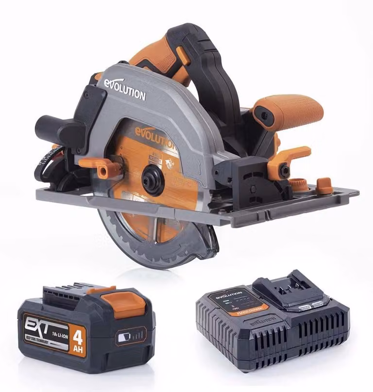 Evolution Power Tools R185CCSX-Li: sega circolare, senza fili, con guida, spazzole