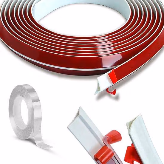 Striscia angolare autoadesiva bianca per piani di lavoro - 6 m x 2 cm - Ideale per cucina, bagno e soggiorno, con nastro adesivo nanotecnologico