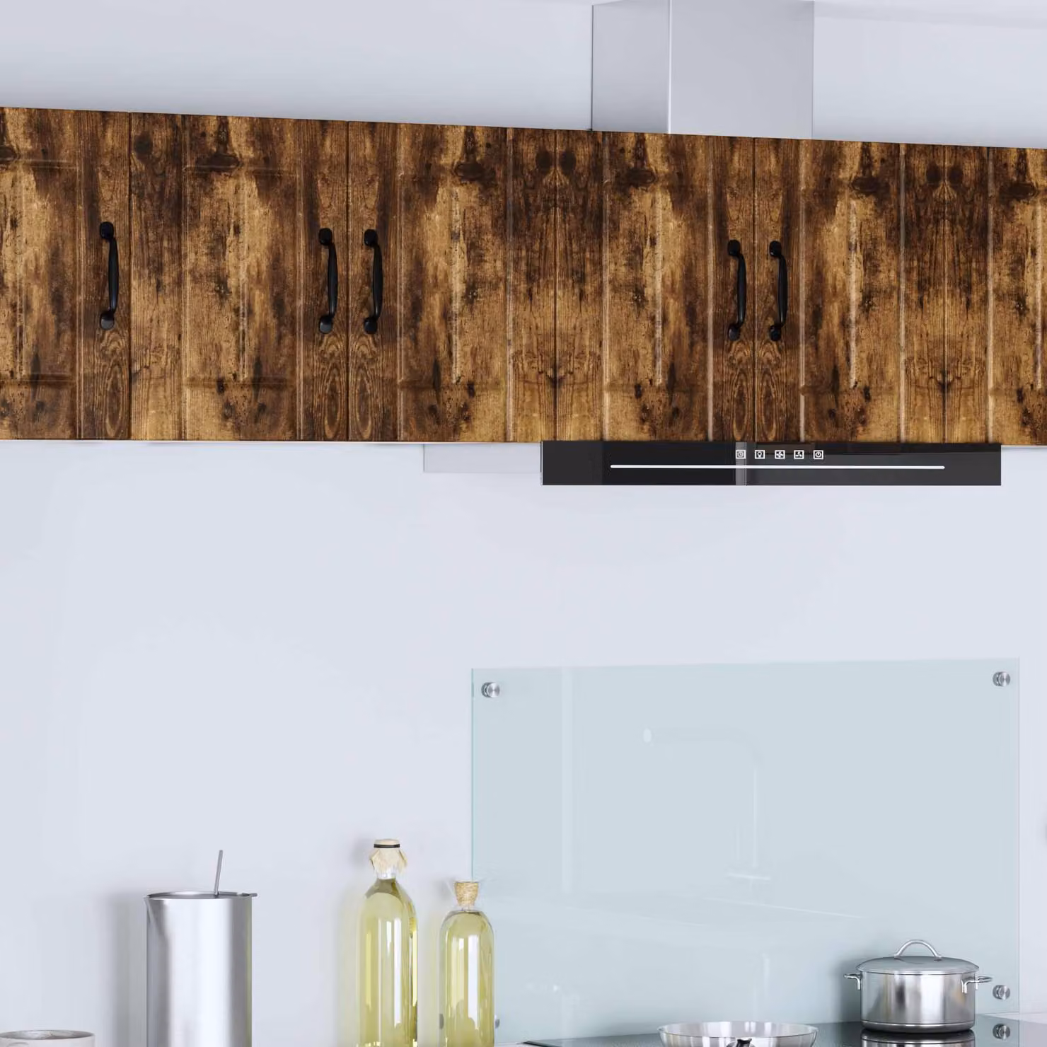 Set di 2 armadietti a muro vidaXL LUCCA in legno Rovere Fumo marrone per cucina con ante a battente e ripiani interni L/P/H: 40,0 x 31,0 x 30,0 cm
