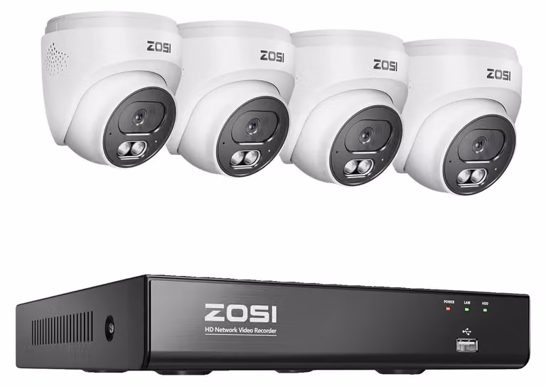 Sistema di telecamere di sicurezza CCTV, risoluzione 8MP, audio bidirezionale, composto da 4 telecamere da 8MP e un disco rigido da 2T