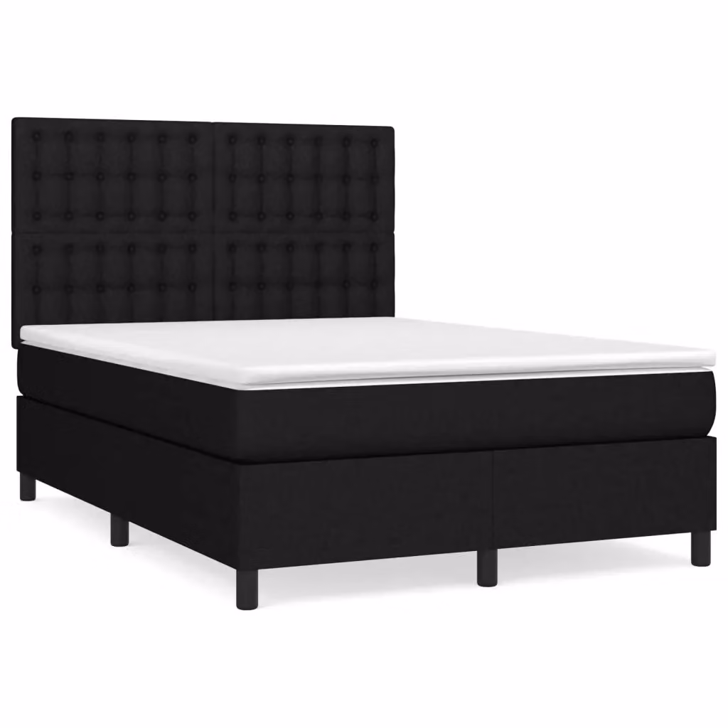 Letto Ibrido con Giroletto a Molle e Materasso vidaXL, Colore Nero e Bianco, L/P/H: 144 x 193 x 128 cm – 2