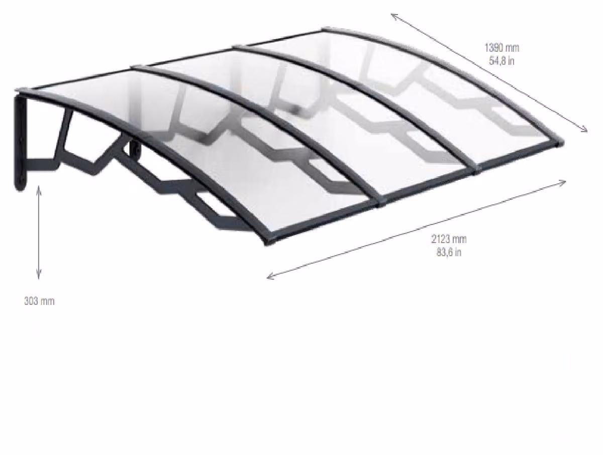 Tenda da ingresso, dimensioni 140x210 cm, trasparente