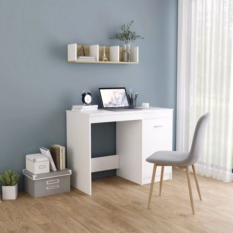 vidaXL Scrivania bianca 100×50×76 cm Materiale a base di legno - Scrivania - Scrivanie - Scrivania per computer - Scrivanie per computer