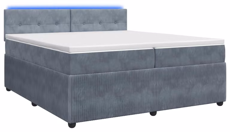 Letto a molle con materasso grigio scuro 200 x 200 cm in velluto