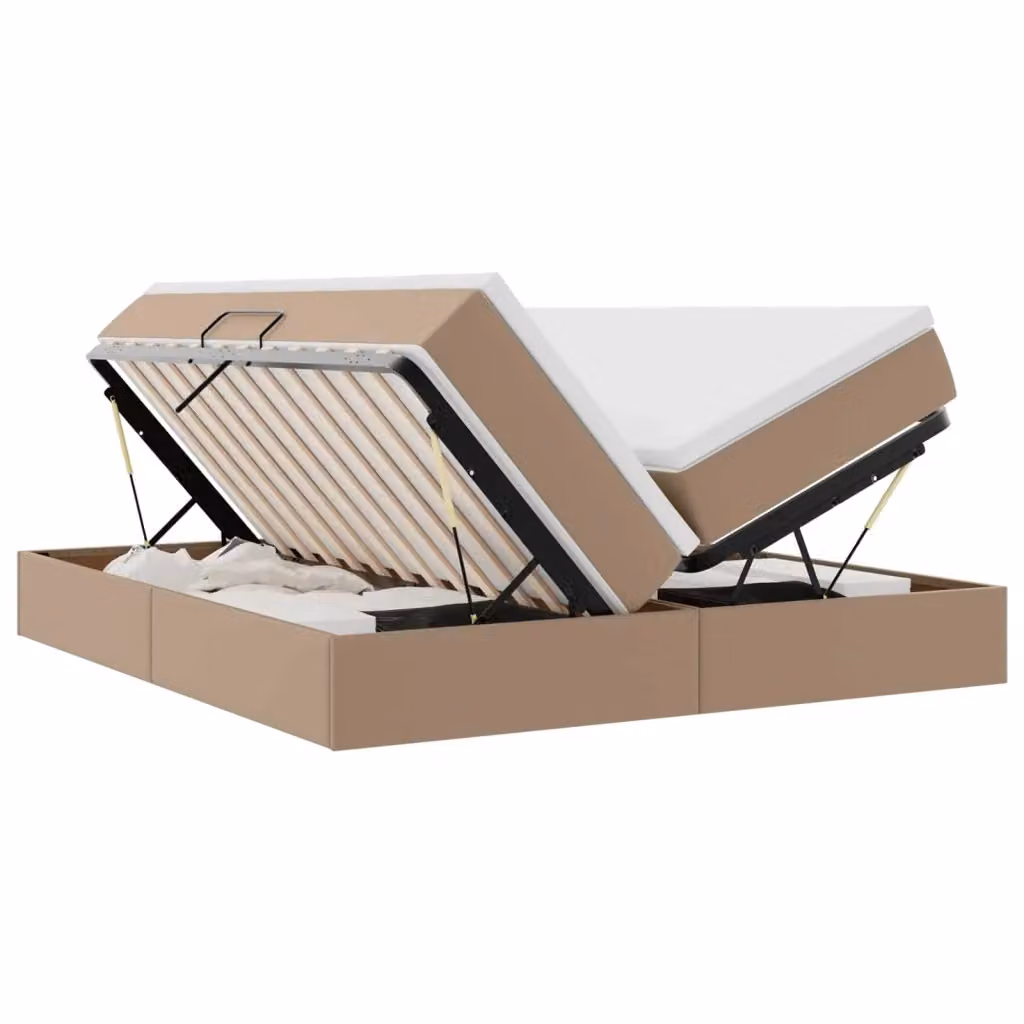 Letto con contenitore e materasso ibrido vidaXL, colore beige/marrone, L/P/H: 180 x 200 cm – 2