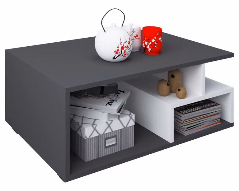 Tavolino in legno | Sofatic con spazio di archiviazione sufficiente | Dimensioni ca. H. 40 x W. 80 x D. 50 cm | Tavolo da soggiorno - Sulas