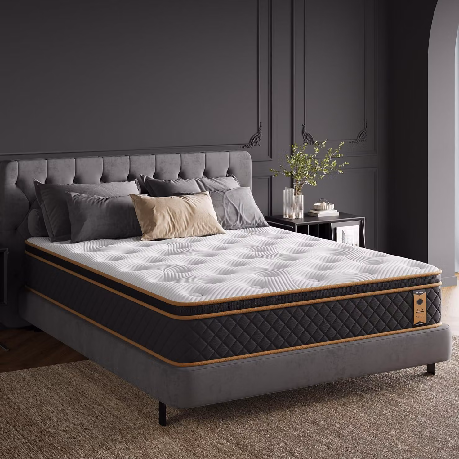 Materasso ibrido 90x190x26 cm, con imbottitura in memory foam e molle insacchettate