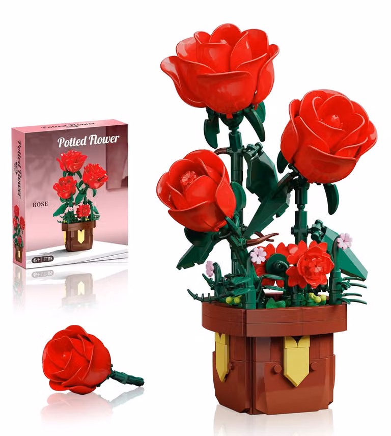 Kit per la costruzione di un bonsai di rose in vaso, 307 pezzi