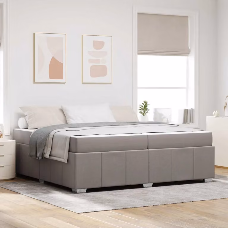 Struttura del letto Talpa vidaXL in tessuto con doghe in legno, 200 x 200 cm