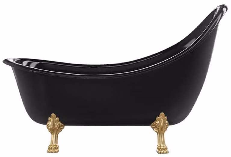 Casa Padrino Vasca da bagno liberty nero/oro 180 cm - Vasca da bagno freestanding in stile retrò