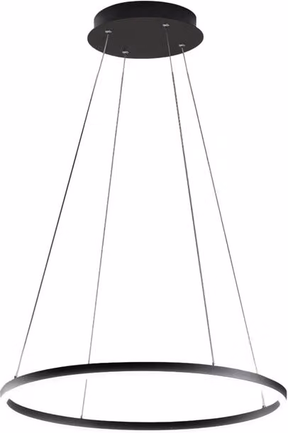 Lampadario a sospensione LED Fabas Luce moderno ad anello dimmabile con altezza regolabile in metallo disponibile in bianco o nero