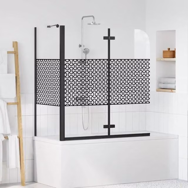 Mobile da bagno geometrico vidaXL nero e trasparente L/P/H: 120 x 67 x 129 cm