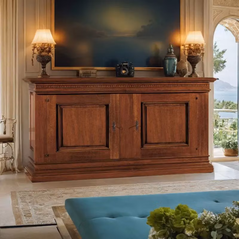 Credenza classica a 2 porte Mobili 2G in legno color noce L: 215 cm, P: 56 cm, H: 115 cm – 3