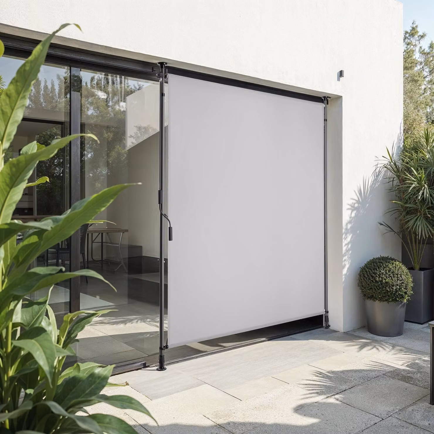 Tenda da sole tectake Taija con manovella manuale, grigio chiaro, L 310 cm x H 128 cm – 3