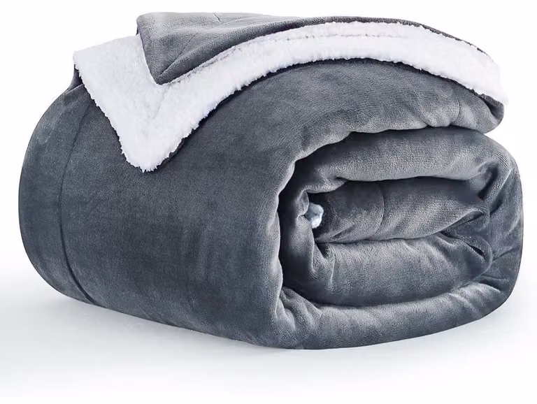Coperta in pile Sherpa, 150x200 cm, color antracite