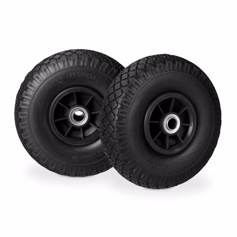 8 ruote per carrello a mano, pneumatici in gomma piena anti-foratura, 3,00-4 pollici, asse da 20 mm, fino a 80 kg, ruota di scorta 260 x 85 mm, nero