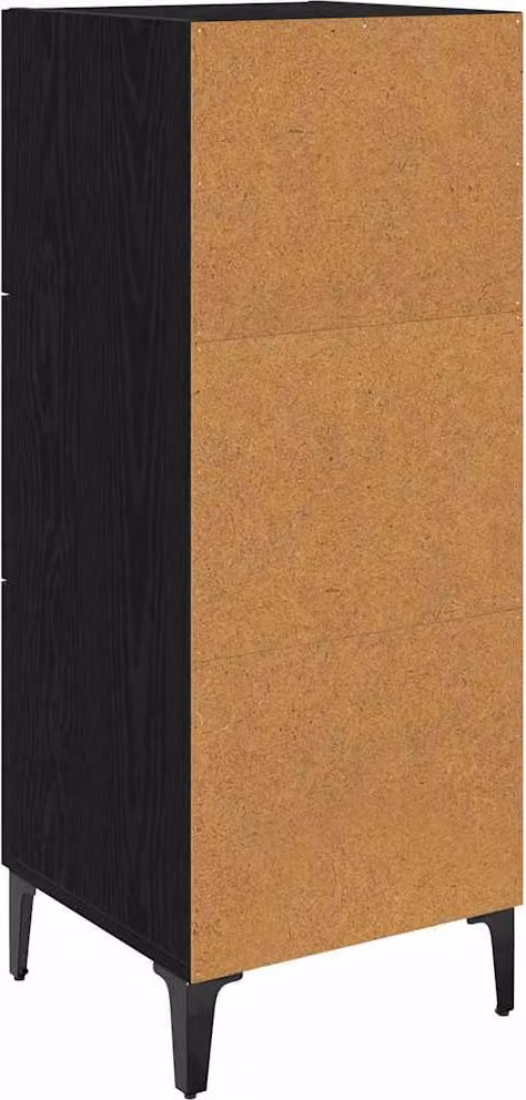 Credenza Rovere Nero 34,5 x 34 x 90 cm Legno multistrato