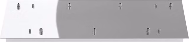 Rosone Rettangolare in Metallo Cromo con 7 Fori per Top Light Moderno L: 75 cm x P: 35 cm