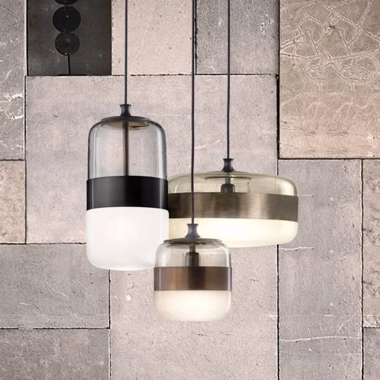 Vistosi Lampada a sospensione in vetro Futura, dimmerabile, Nero, Soggiorno / Sala da pranzo, Vetro, Design, Lampada a sospensione