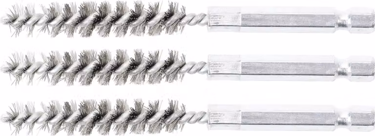 BGS spazzola in acciaio 10 mm esagono esterno 6,3 mm (1/4") 3 pezzi - 3078-10-S