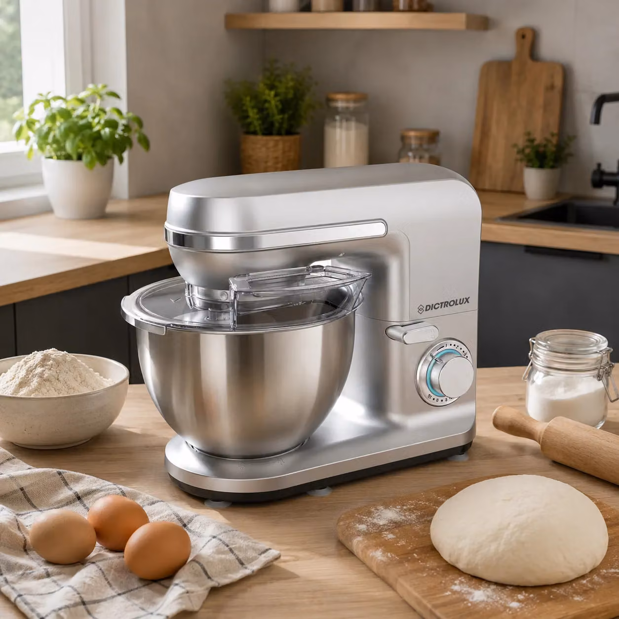 Impastatrice Multifunzione Dictrolux Silver Planet in Acciaio Inox, Capacità 6,2 litri, 1300 Watt, Colore Silver – 2