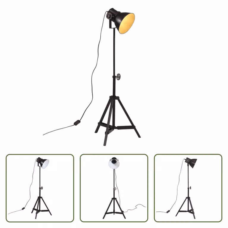 The Living Store Lampada da terra 25 W Nero 35x35x65/95 cm E27