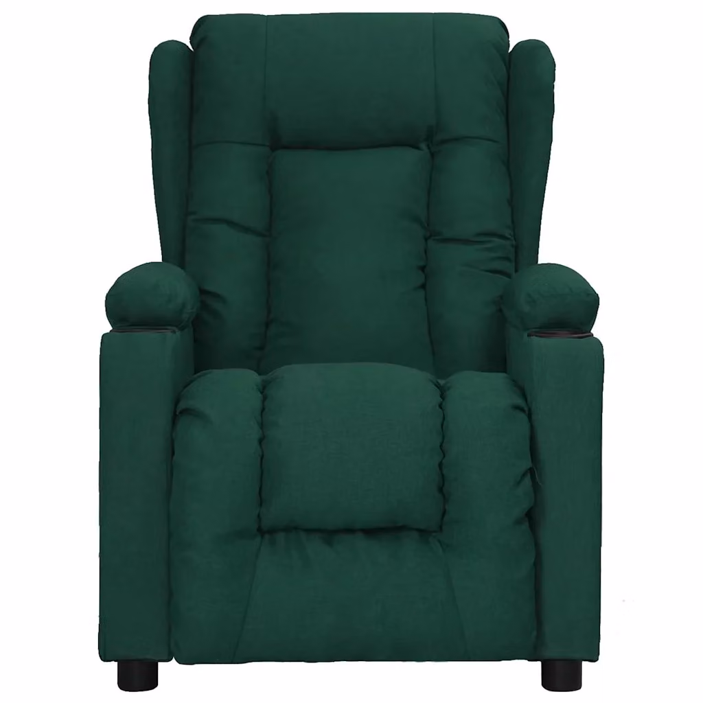 Poltrona Massaggiante Elettrica Relax vidaXL in Tessuto Verde, L/P/H: 72.5 x 96 x 99.5 cm – 2