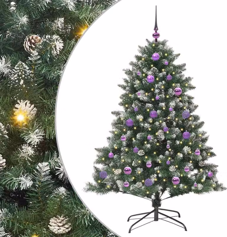 Albero di Natale artificiale con 150 LED Verde 150 cm