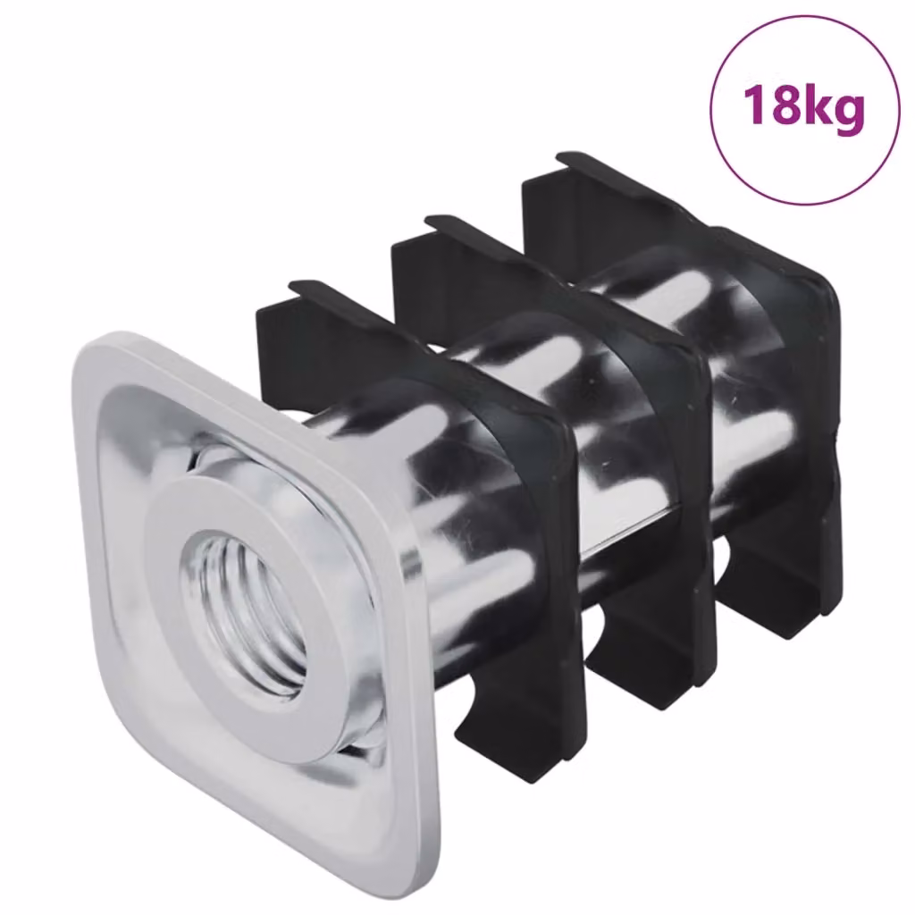 Inserto per tubo filettato vidaXL in acciaio zincato Nero e Argento – 2